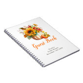 Pumpkin Flower Bouquet Bridal Shower Guest Book ノートブック (右側)