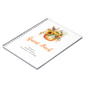 Pumpkin Flower Bouquet Bridal Shower Guest Book ノートブック (左側)