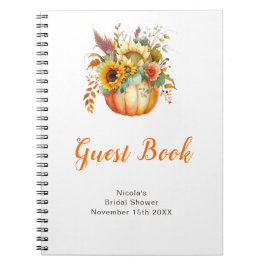 Pumpkin Flower Bouquet Bridal Shower Guest Book ノートブック