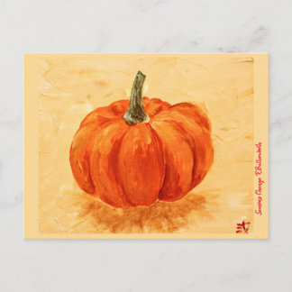 Pumpkin for Autumn, original art print Postcard ポストカード