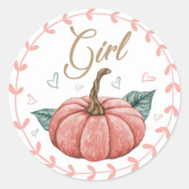 Pumpkin Gender Team Girl Reveal Stickers  ラウンドシール