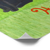 Pumpkin Ghost and Wizard Cat Halloween Posters ポスター (角)