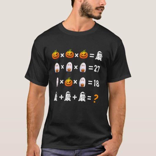 Pumpkin Ghost Boo sheet order of Operations Math H Tシャツ (正面)