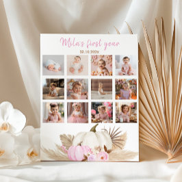 Pumpkin Girl First Year Photo Milestoneポスター ポスター