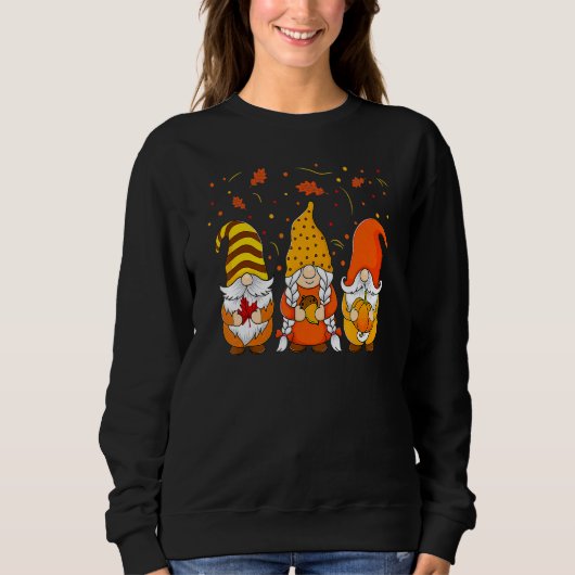 Pumpkin Gnomes Fall Autumn Cute Halloween Thanksgi スウェットシャツ (正面)