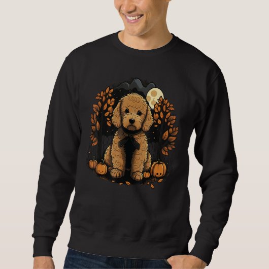 Pumpkin Golden Doodle costume on Goldendoodle Hall スウェットシャツ (正面)
