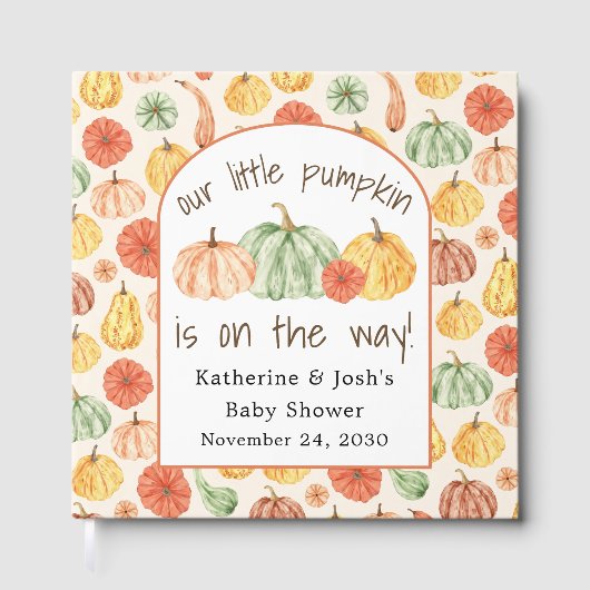 Pumpkin Gourd Autumn Baby Shower ゲストブック (正面)