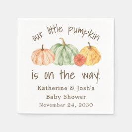 Pumpkin Gourd Autumn Baby Shower スタンダードカクテルナプキン
