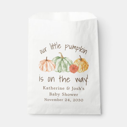 Pumpkin Gourd Autumn Baby Shower フェイバーバッグ (正面)