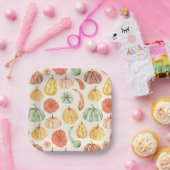 Pumpkin Gourd Autumn Baby Shower ペーパープレート (パーティー)