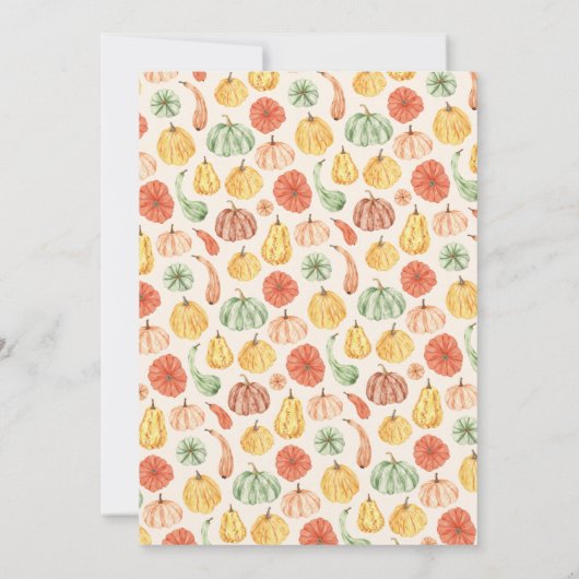 Pumpkin Gourd Autumn Baby Shower 招待状 (裏面)