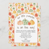 Pumpkin Gourd Autumn Baby Shower 招待状 (正面/裏面)