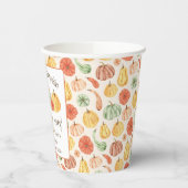 Pumpkin Gourd Autumn Baby Shower 紙コップ (左)