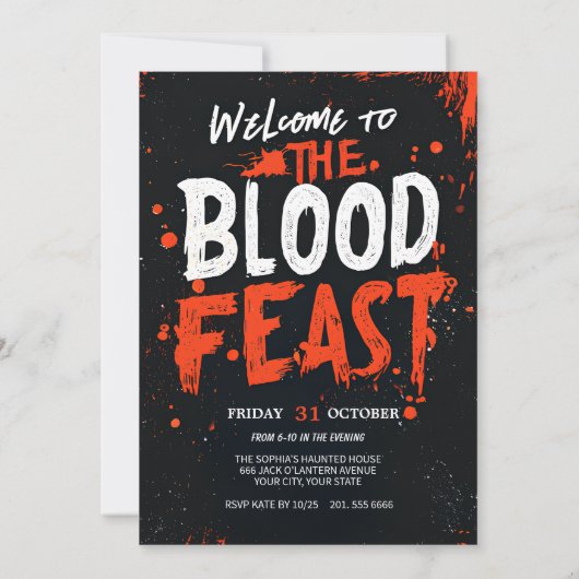 Pumpkin Grin Halloween Party 招待状 (裏面)