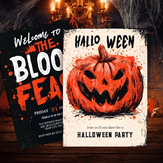 Pumpkin Grin Halloween Party 招待状