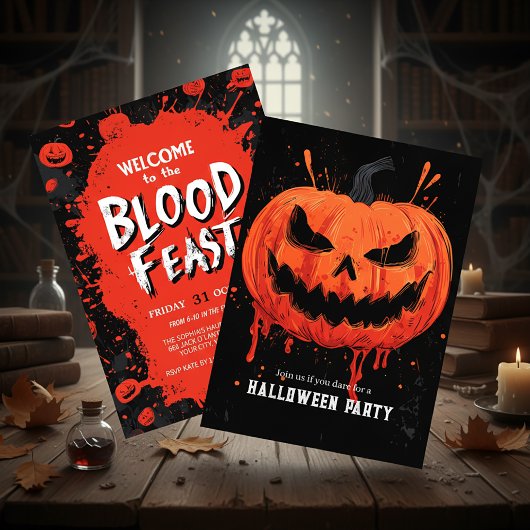 Pumpkin Grin Halloween Party 招待状