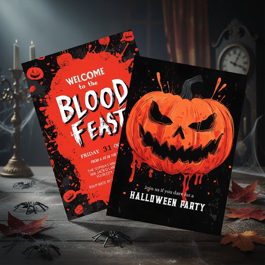 Pumpkin Grin Halloween Party 招待状