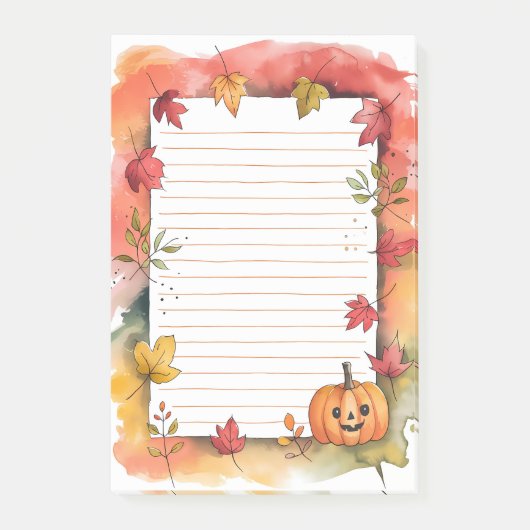 Pumpkin Grin & Leafy Whimsy ポストイット (正面)