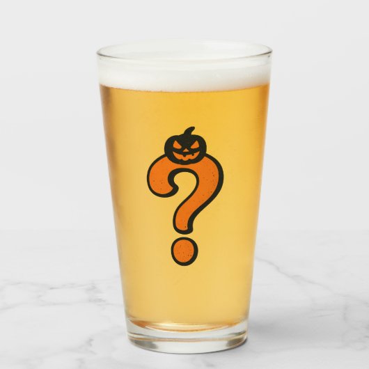 Pumpkin Halloween Question Mark Glass タンブラーグラス (ドリンク正面)