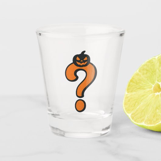 Pumpkin Halloween Question Mark Shot Glass ショットグラス (正面)