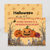 Pumpkin Harvest Halloween Party Invitation | Autum インビテーションポストカード (正面/裏面)