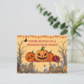 Pumpkin Harvest Halloween Party Invitation | Autum インビテーションポストカード (スタンド正面)