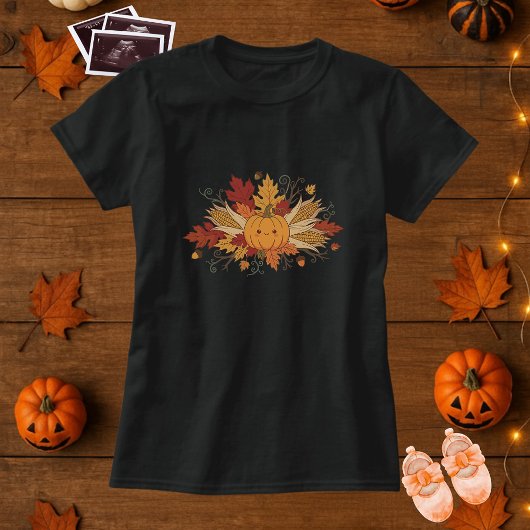 Pumpkin Harvest Maternity Halloween Fall Bump Tシャツ