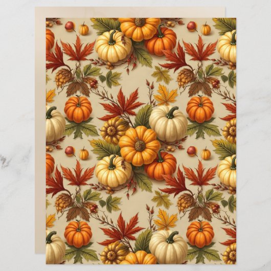 Pumpkin Harvest Scrapbook Paper (正面/裏面)