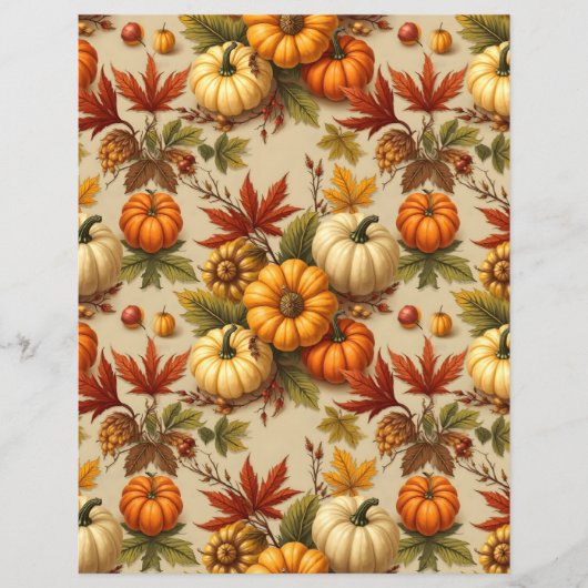 Pumpkin Harvest Scrapbook Paper (正面)