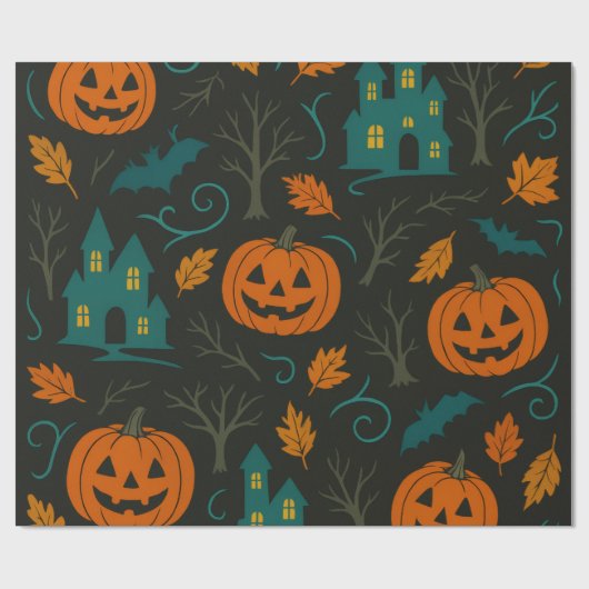 Pumpkin Haunt Pattern  ラッピングペーパー (フラット)