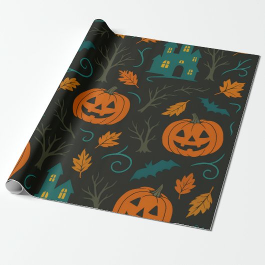 Pumpkin Haunt Pattern  ラッピングペーパー (アンロールド)