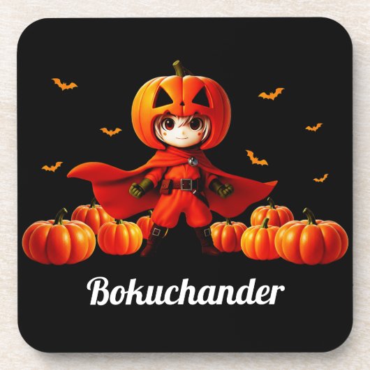 Pumpkin-Hero Bokchander Coaster (ボクチャンダークッション） コースター (正面)