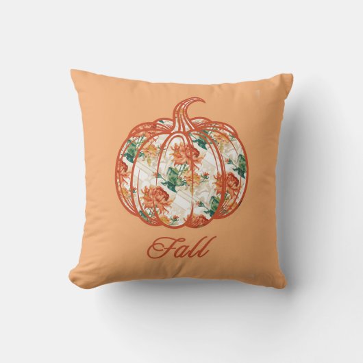 Pumpkin in a Chrysanthemum Pattern クッション (正面)