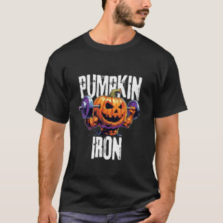 Pumpkin Iron Gym Lover Halloween Workout Jack o La Tシャツ