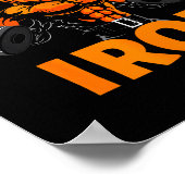 Pumpkin Iron Halloween Gym Workout Lifting Pun Fun ポスター (角)