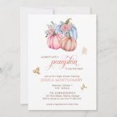 Pumpkin is On the Way Gender Neutral Baby Shower 招待状 (正面)