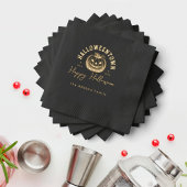 Pumpkin Jack O Lantern Black Halloween Party  箔ナプキン