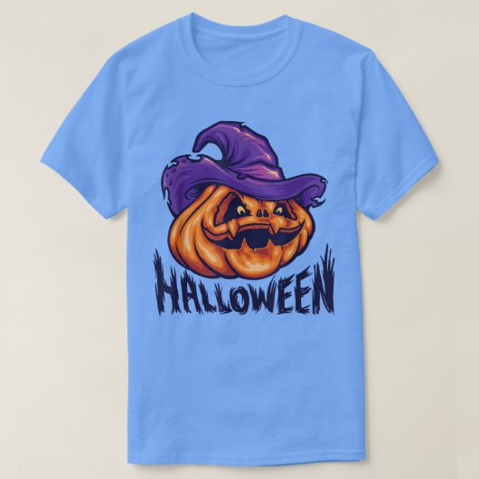 Pumpkin Jack O' Lantern Face, Evil Smile, Hallowee Tシャツ (デザイン正面)