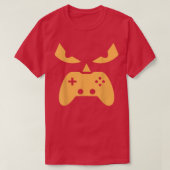 Pumpkin Jack O Lantern Face Game Controller Gaming Tシャツ (デザイン正面)
