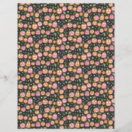 Pumpkin Jack-o'-lantern Parade Scrapbook Paper (裏面)