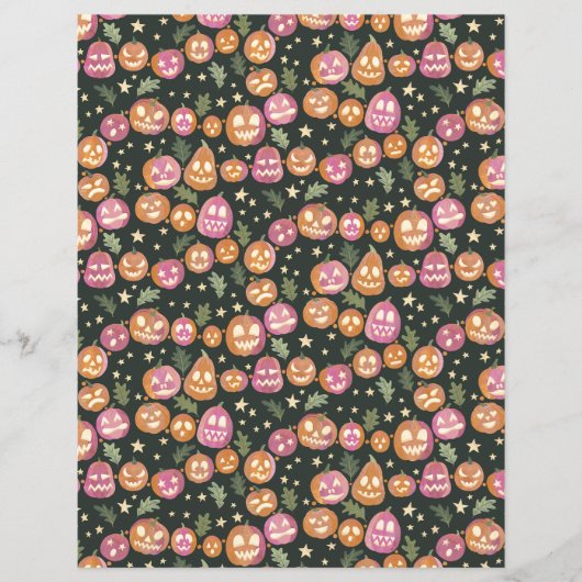 Pumpkin Jack-o'-lantern Parade Scrapbook Paper (正面)