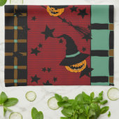 Pumpkin Jack-o’-Lanterns in Flight Tea Towel キッチンタオル (折り畳み)
