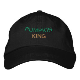 PUMPKIN KING テキスト スプーキーシーズン ホリデーハット ブラック 刺繍入りキャップ