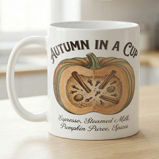 Pumpkin Latte Anatomy Autumn Ingredients コーヒーマグカップ