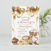 Pumpkin Latte Something Sweet Brewing Baby Shower 招待状 (スタンド正面)