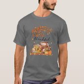 Pumpkin Leopard Thankful Grate Blessed Fall Thanks Tシャツ (正面)