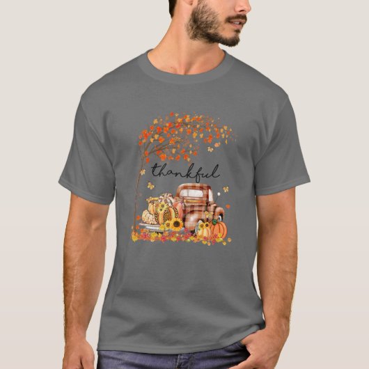 Pumpkin Leopard Thankful Grate Blessed Fall Thanks Tシャツ (正面)