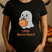 Pumpkin Little Boo On Board Pregnancy Halloween  Tシャツ