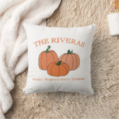 Pumpkin Logo Family Name Autumn Home Decor クッション (ブランケット)