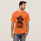 Pumpkin Magic, Skeleton Chic – Halloween Witch  Tシャツ (正面フル)